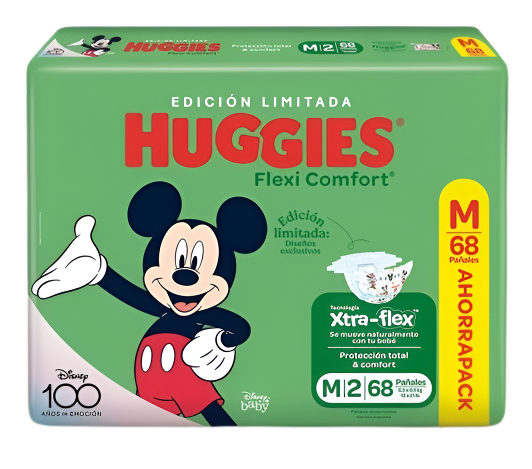 Pañal Huggies flexi comfort M - 68 unidades