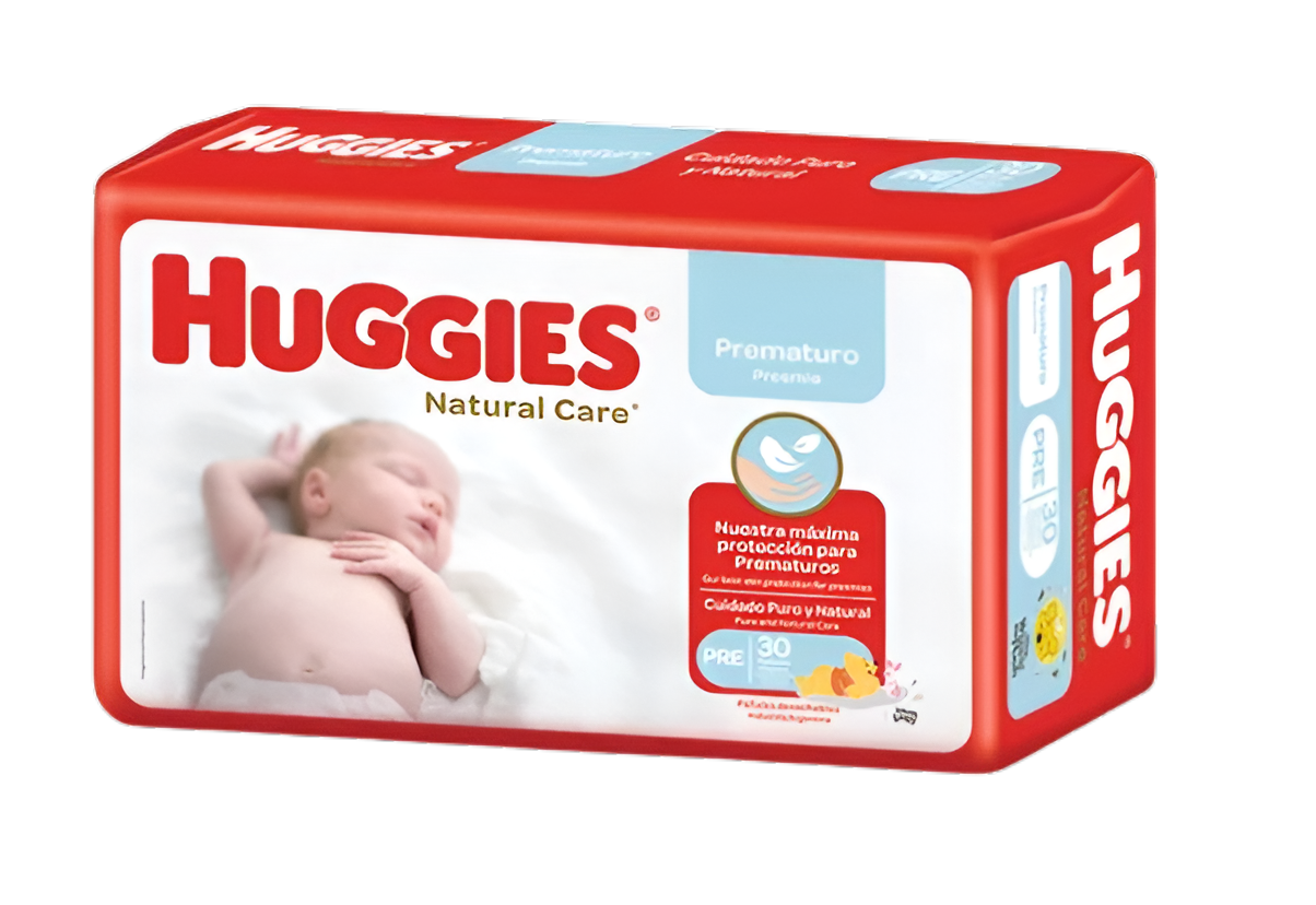 Pañal Huggies natural care prematuro - 30 unidades