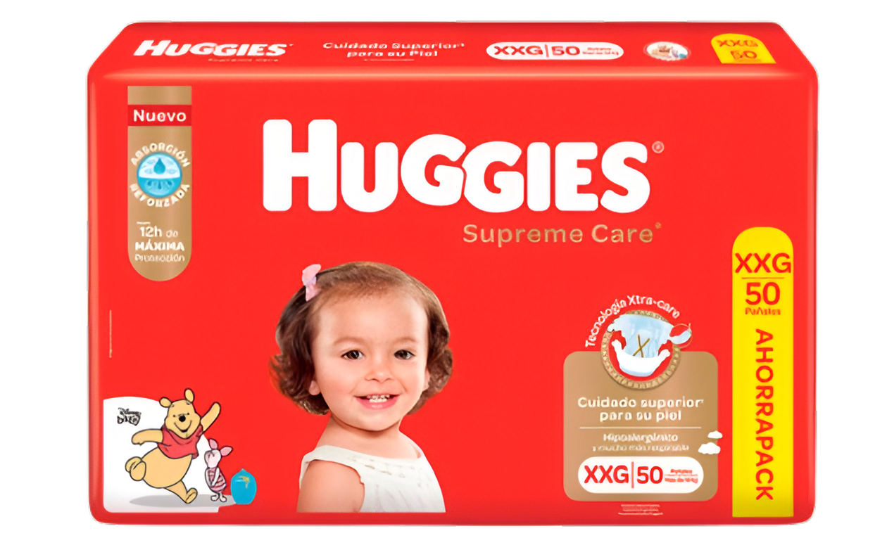 Pañal Huggies supreme care XXG - 50 unidades